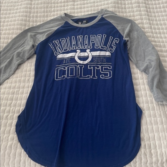 Tops - Indianapolis Colts Blue and Gray Raglan Shirt